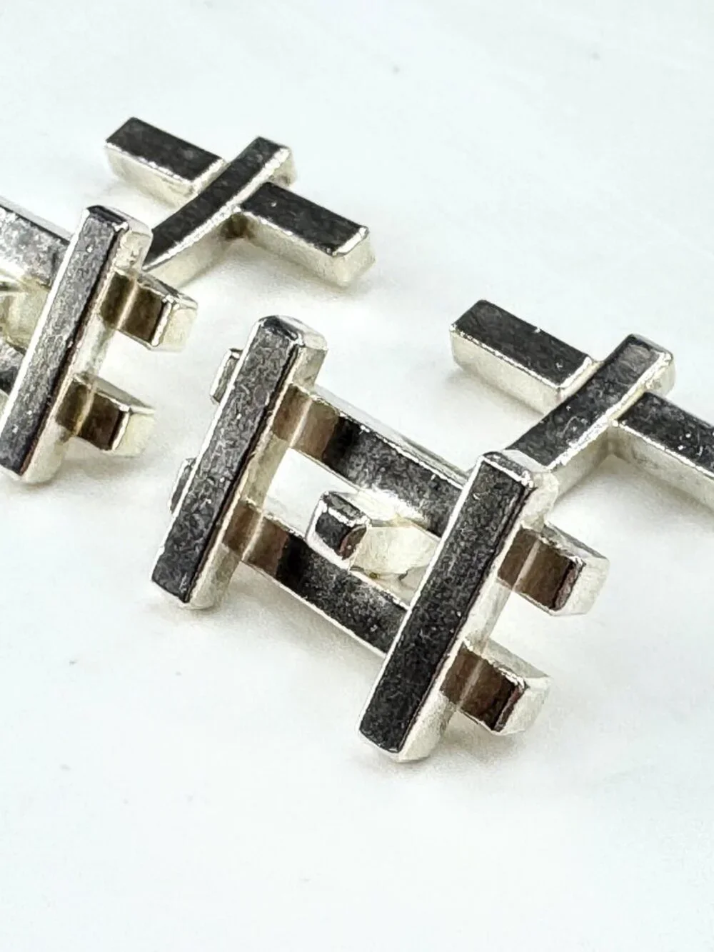 Vintage Tiffany & Co. Frank Gehry axis sterling silver designer cufflinks SS464
